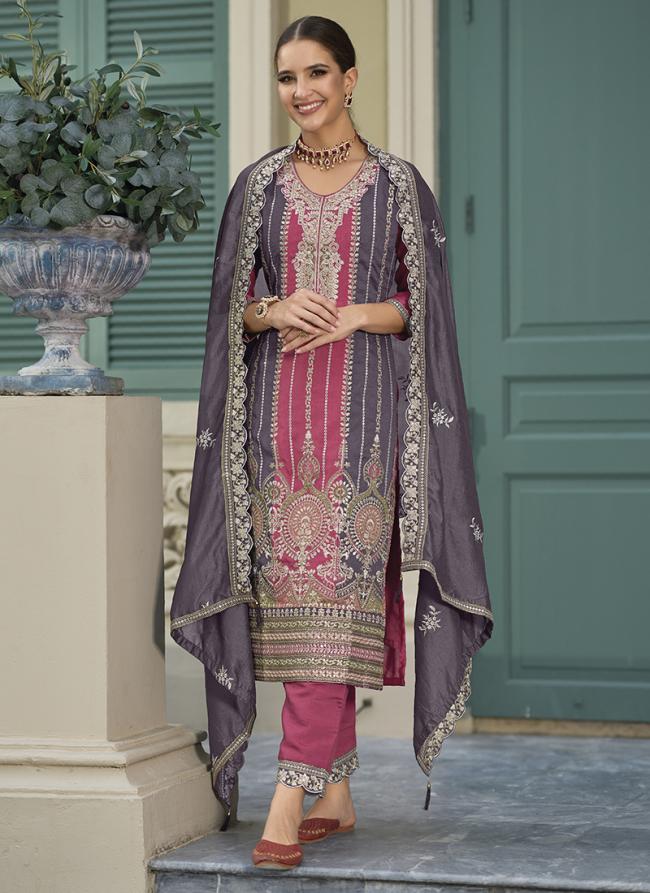 Pink Silk  Festival Wear Embroidery Work Salwaar Suit
