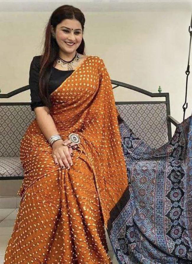 Mustard Cotton Casual Wear Digital Printed  Saree