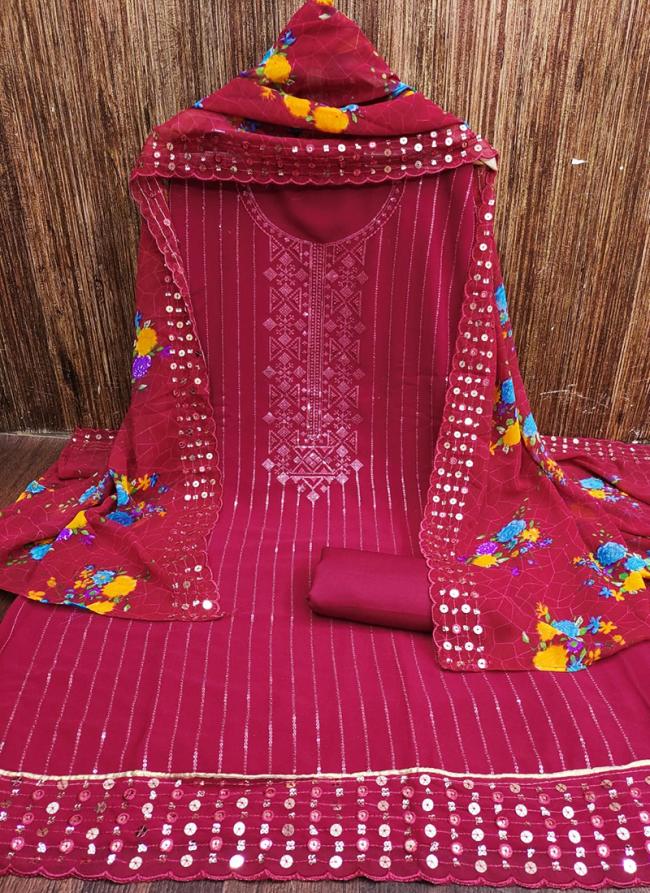 Rani Georgette Festival Wear Sequins Work Dress Material