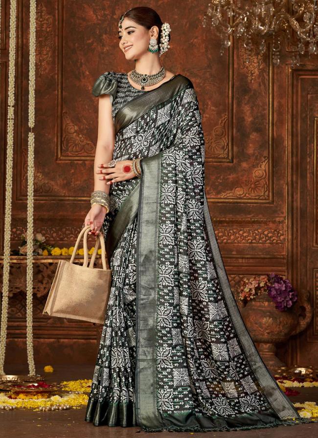 Grey Dola Silk Traditional Wear Digital Printed Saree