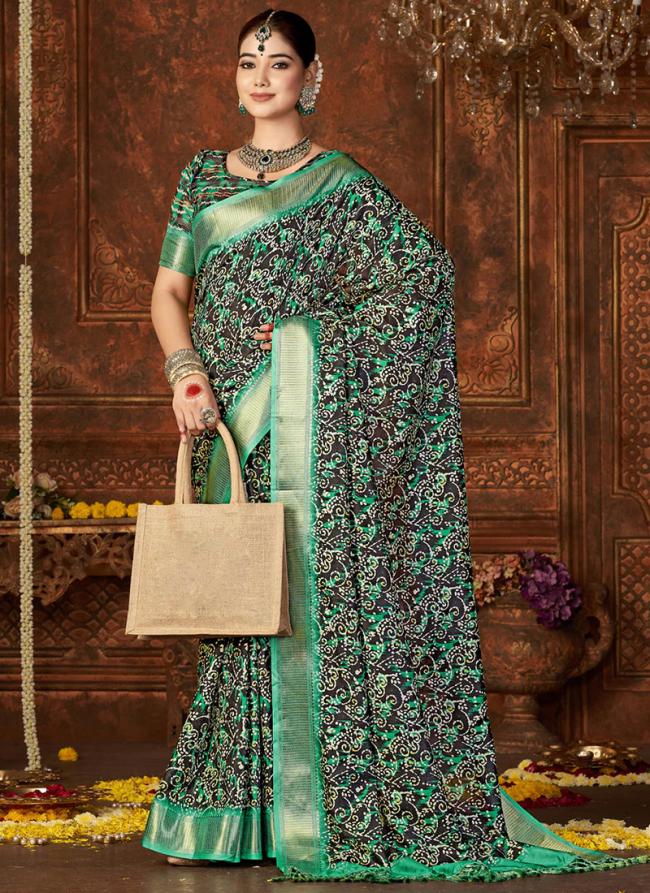 Mahendi Dola Silk Traditional Wear Digital Printed Saree