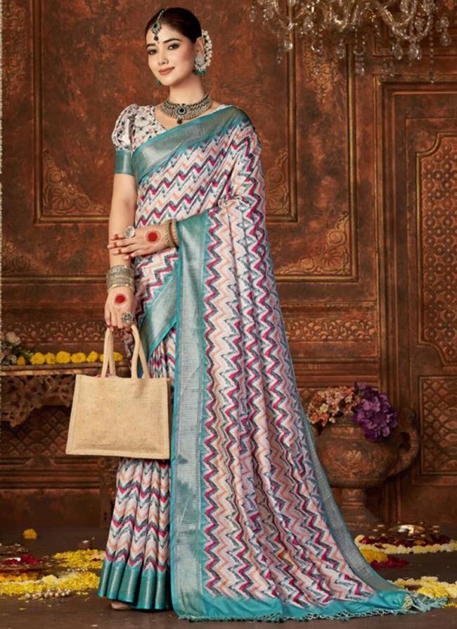 Multi Color Dola Silk Traditional Wear Digital Printed Saree