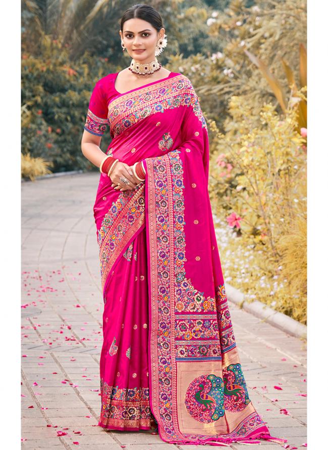 Pink Paithani Silk Festival Wear Digital Printed Saree