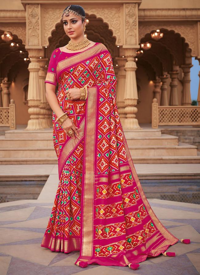 Pink Dola Silk Wedding Wear Digital Printed Saree