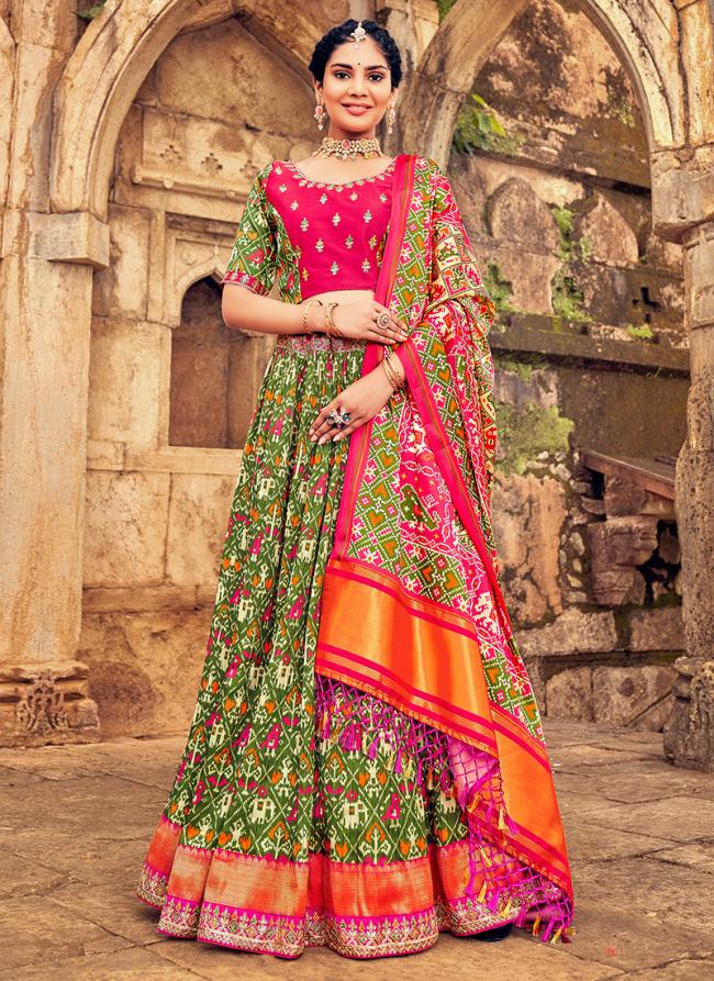 Rani Pink Silk Wedding Wear Embroidery Work Readymade Lehenga Choli