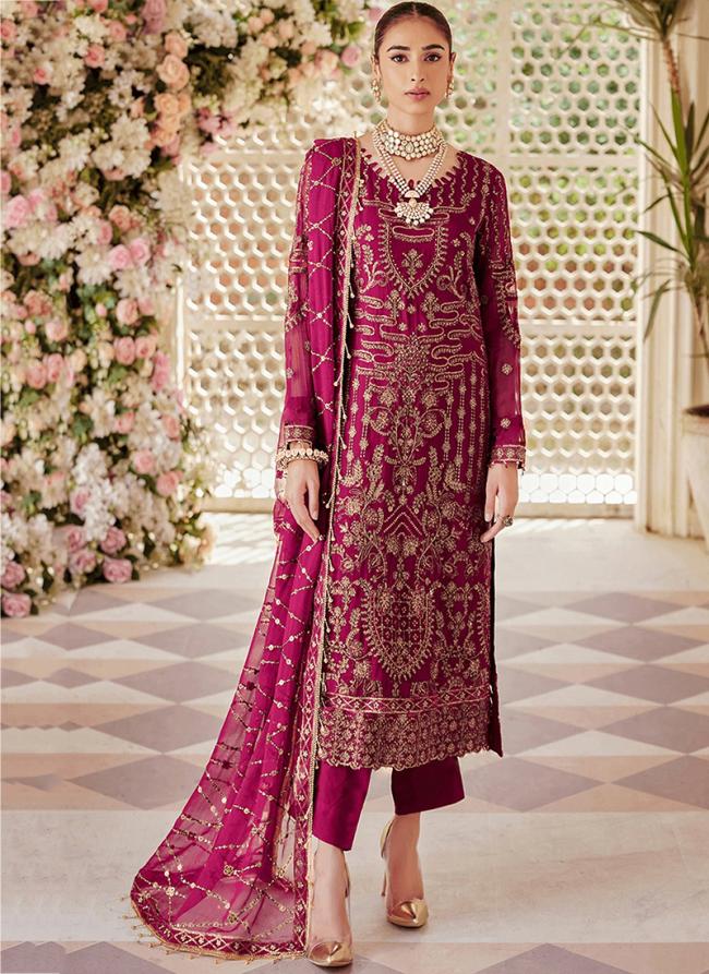 Rani Faux Georgette Eid Wear Embroidery Work Pakistani Suit
