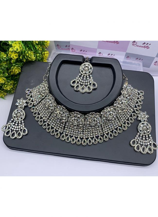 Silver Diamond Studded Multi Piece Set