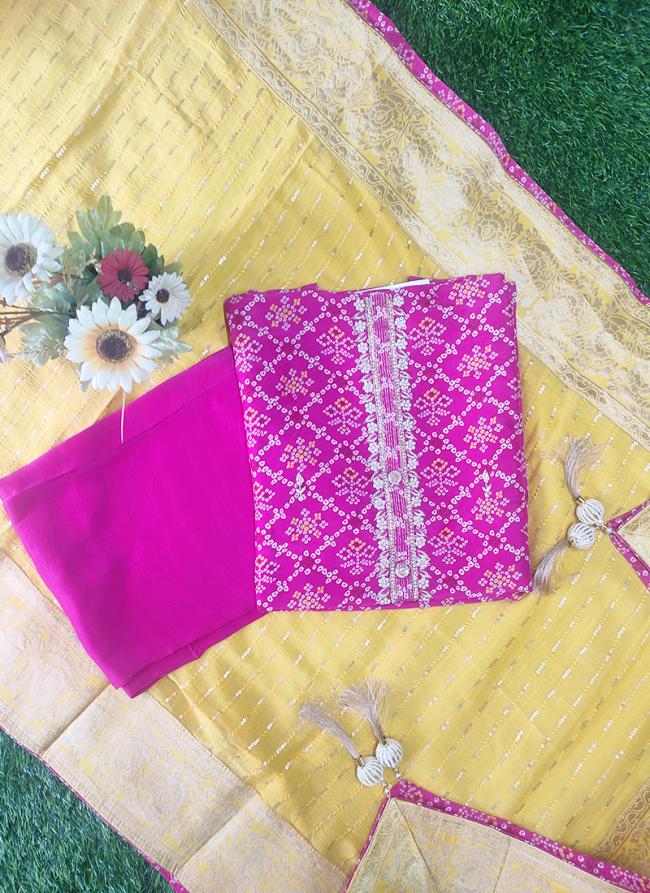 Rani Silk Traditional Wear Hand Work Dress Material
