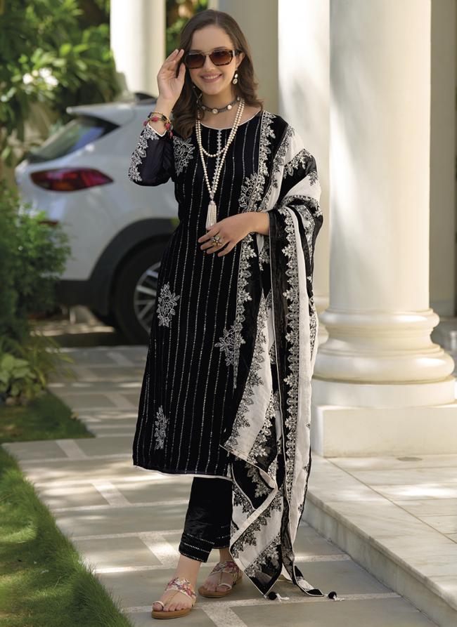 Black Heavy Organza Party Wear Embroidery Work Readymade Salwar Suit