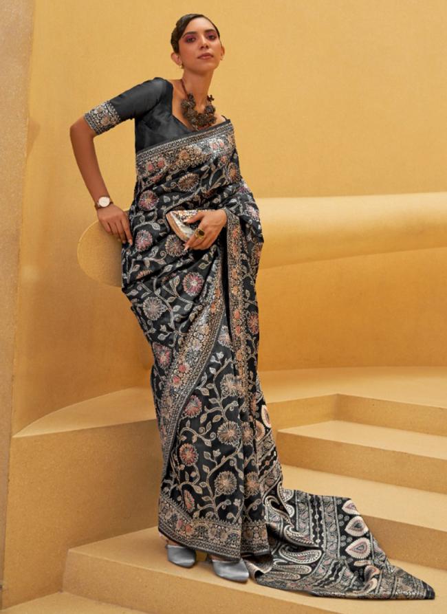 Black Silk Party Wear Weaving Saree