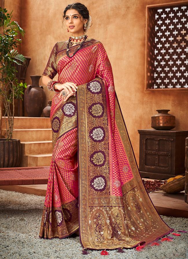 Red Brocade Silk Party Wear Stone Work Saree