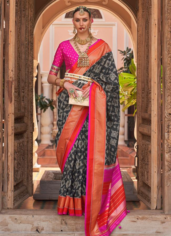 Black Silk Party Wear Weaving Saree