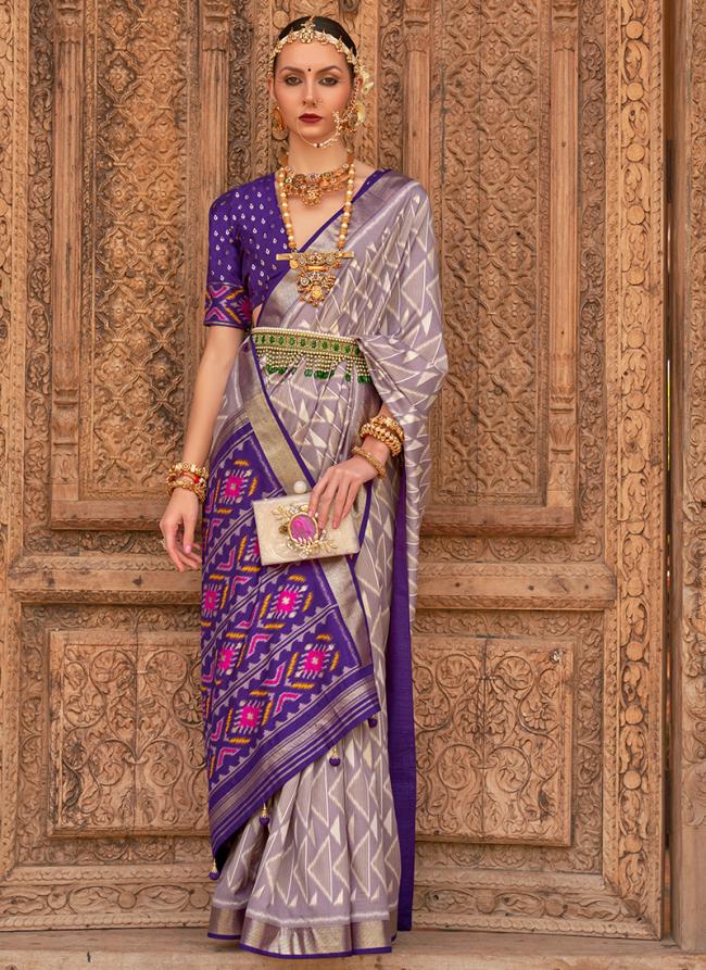 Purple Silk Party Wear Weaving Saree