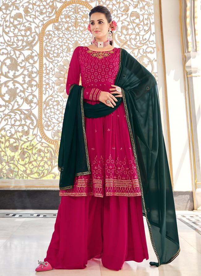 Rani Georgette Festival Wear Thread Work Readymade Salwar Suit