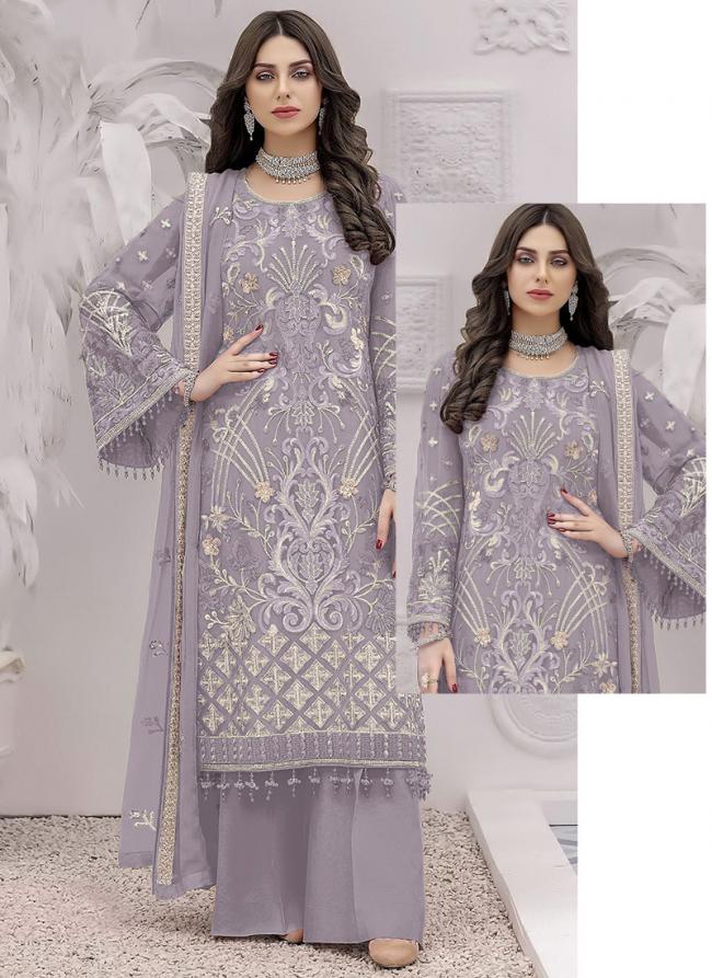 Grey Faux Georgette Festival Wear Embroidery Work Pakistani Suit