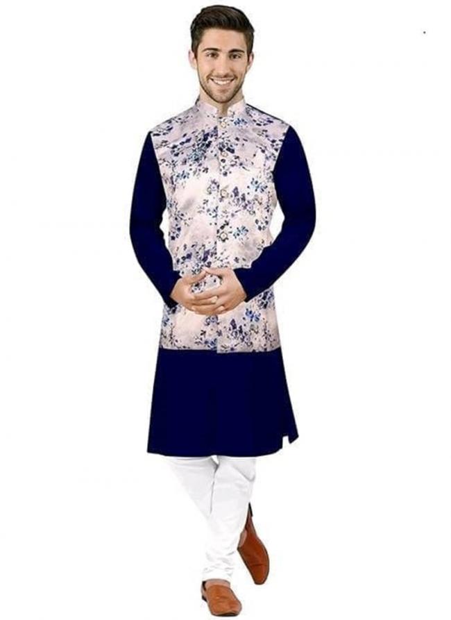 White Satin Silk Party Wear Digital Printed Modi Jacket