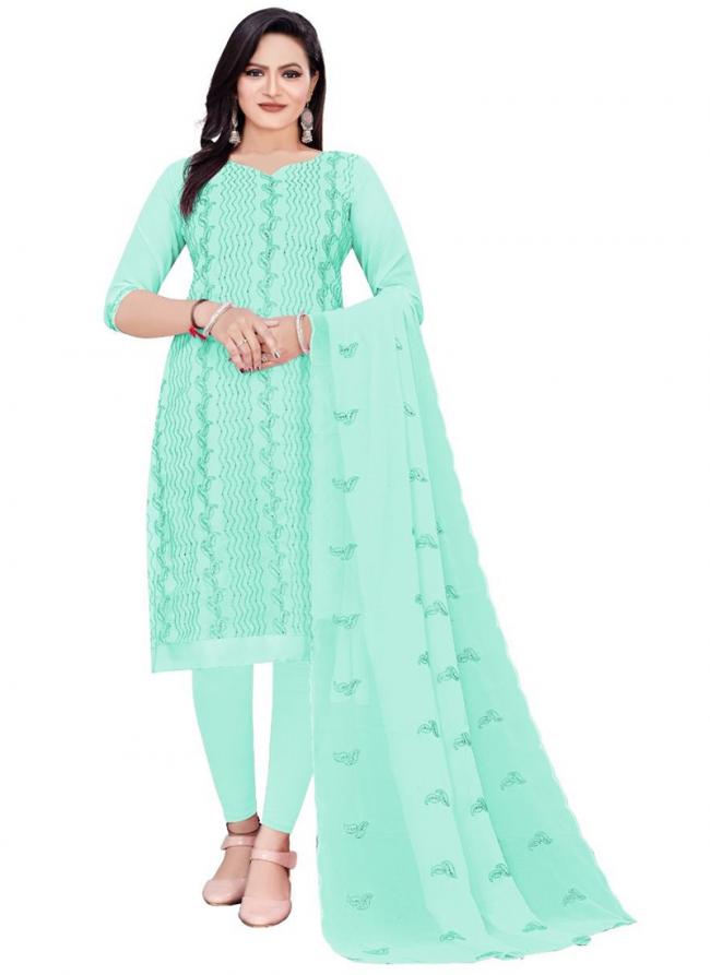 Pista Green Georgette Casual Wear Sequins Work Churidar Suit