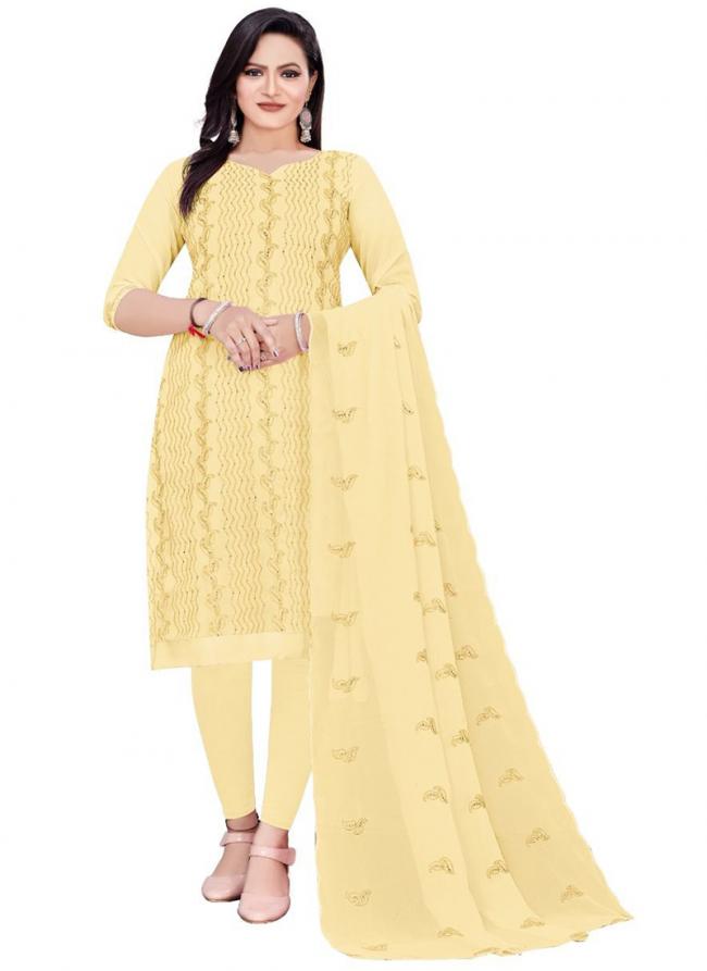 Yellow Georgette Casual Wear Sequins Work Churidar Suit