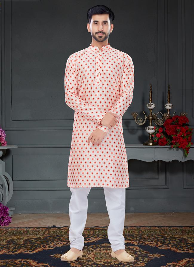 Multi Color Silk Traditional Wear Digital Printed Kurta Pajama