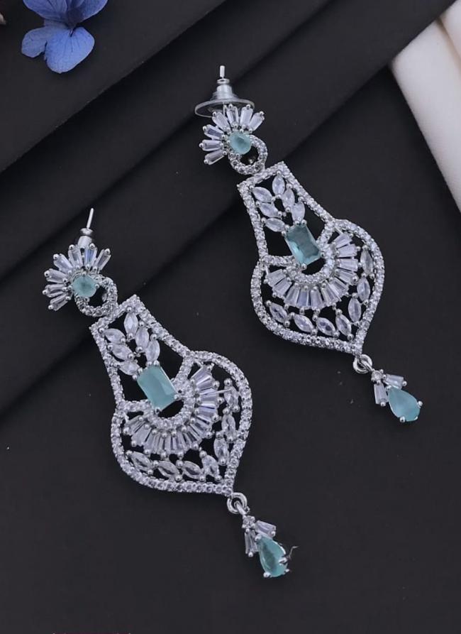 Trendy Premium Quality Designer Fancy Silver Plated American Diamond Earrings