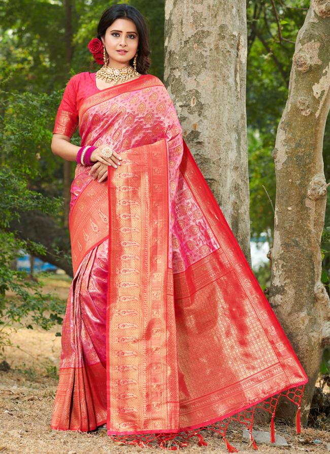 Rani Banarasi Silk Party Wear Weaving Saree