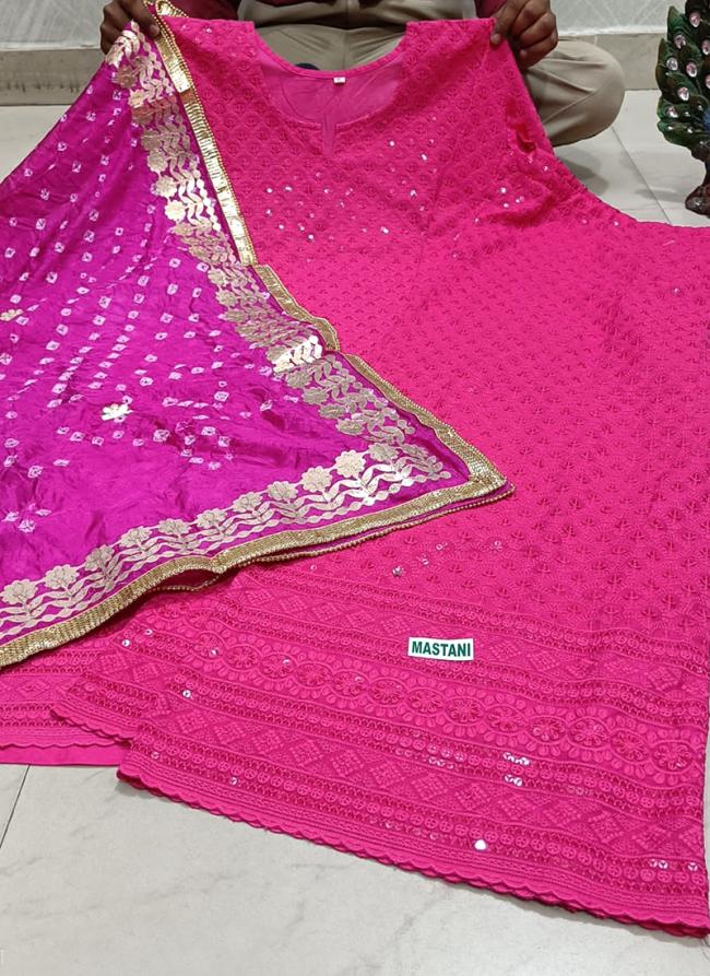 Rani Cambric Cotton Festival Wear Sequins Work Phulkari Suit