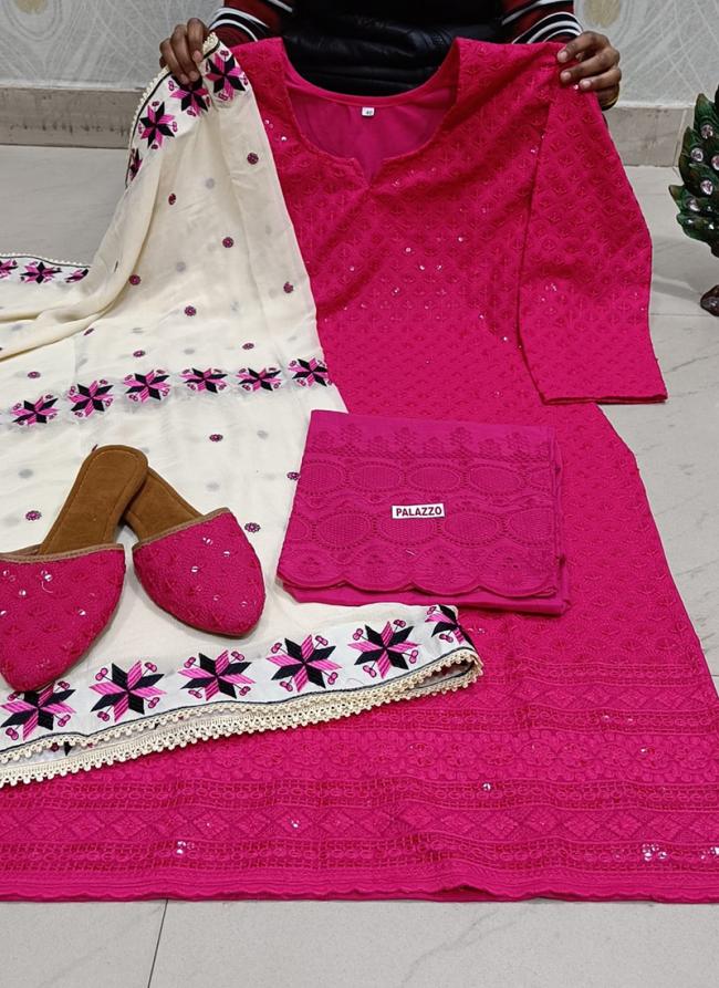 Rani Cambric Cotton Traditional Wear Chikankari Phulkari Suit