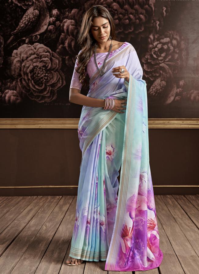 Multi Color Pure Silk Festival Wear Digital Printed Saree