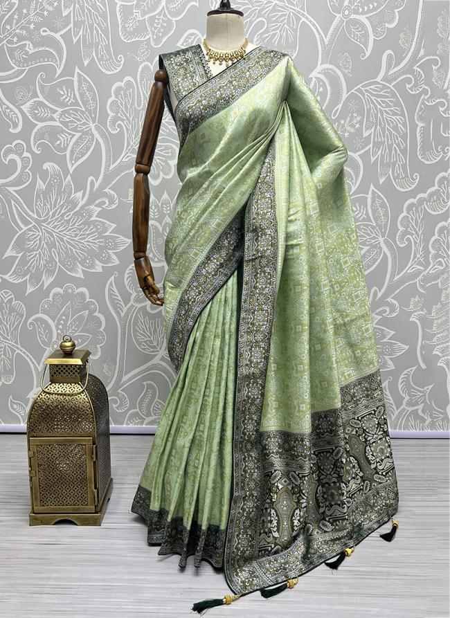 Light Green Silk Festival Wear Kanjivaram Saree