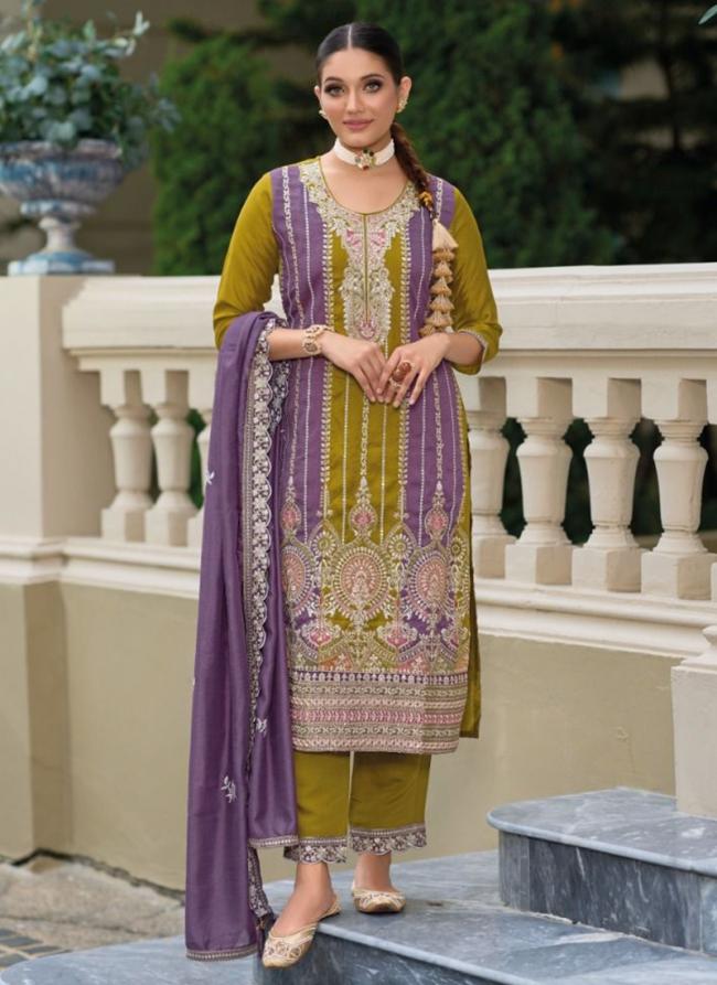 Green Premium Silk Party Wear Embroidery Work Readymade Salwar Suit