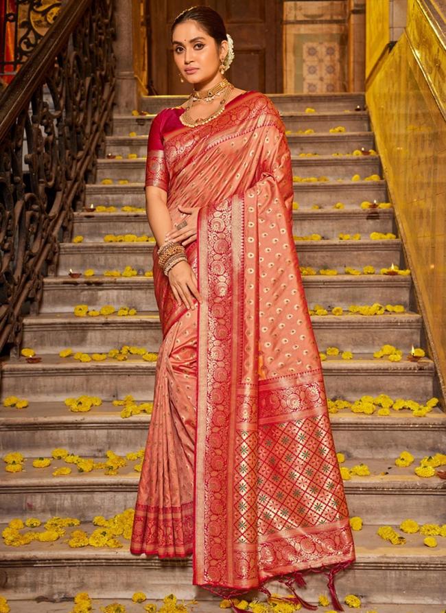 Gajri Banarasi Silk Tradional Wear Weaving Saree