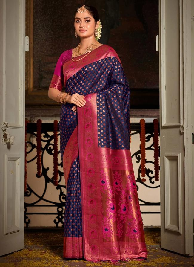 Purple Banarasi Silk Party Wear Weaving Saree