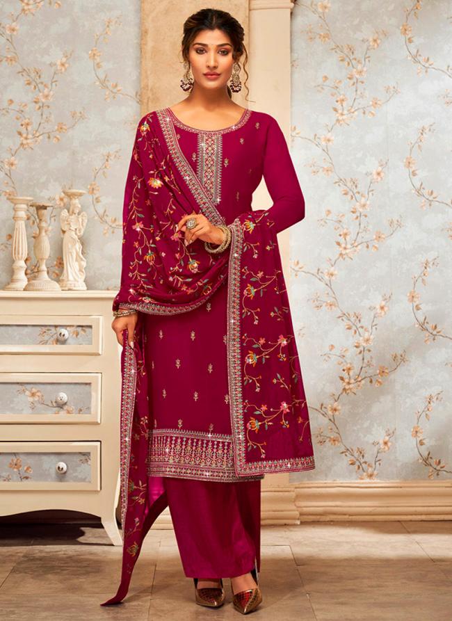 Rani Georgette Festival Wear Embroidery Work Palazzo Suit