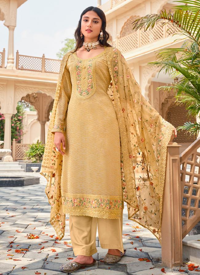 Yellow Georgette Festival Wear Embroidery Work Palazzo Suit