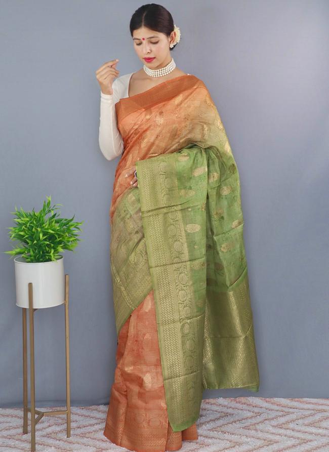 Multi Color Pure Chanderi Tradional Wear Weaving Saree