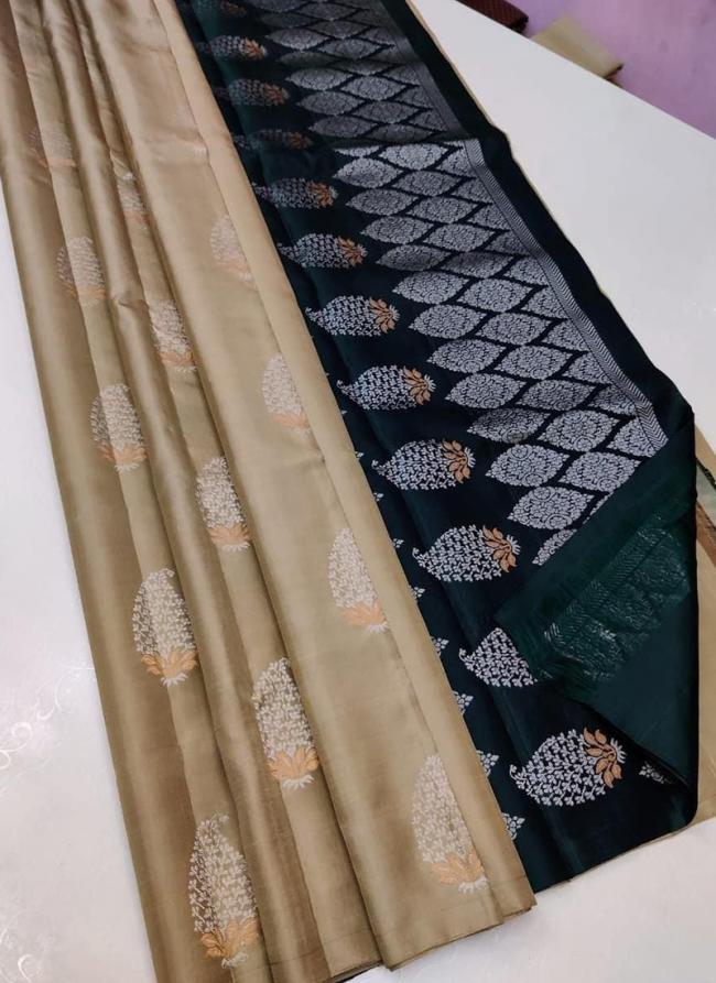 Beige Silk Traditional Wear Weaving Saree