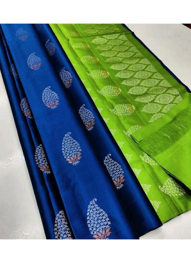 Blue Silk Traditional Wear Weaving Saree