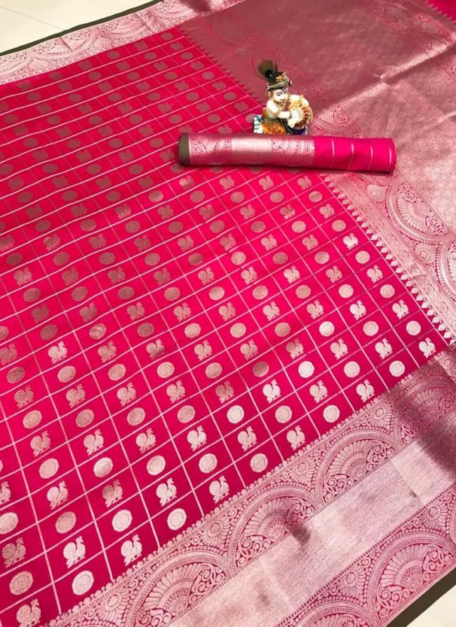 Rani Lichi Silk Traditional Wear Weaving Saree