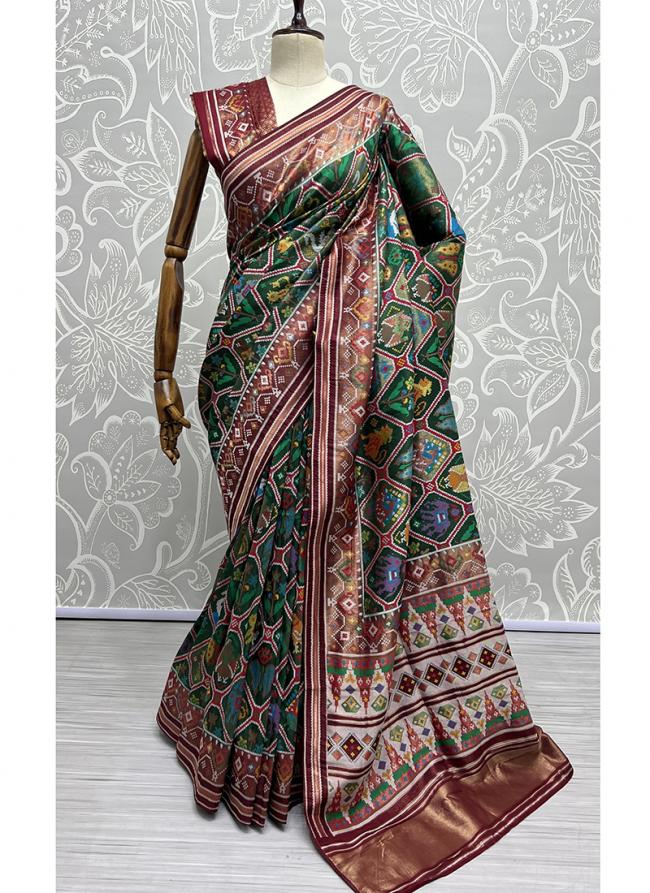 Green Patola Silk Wedding Wear Weaving Saree