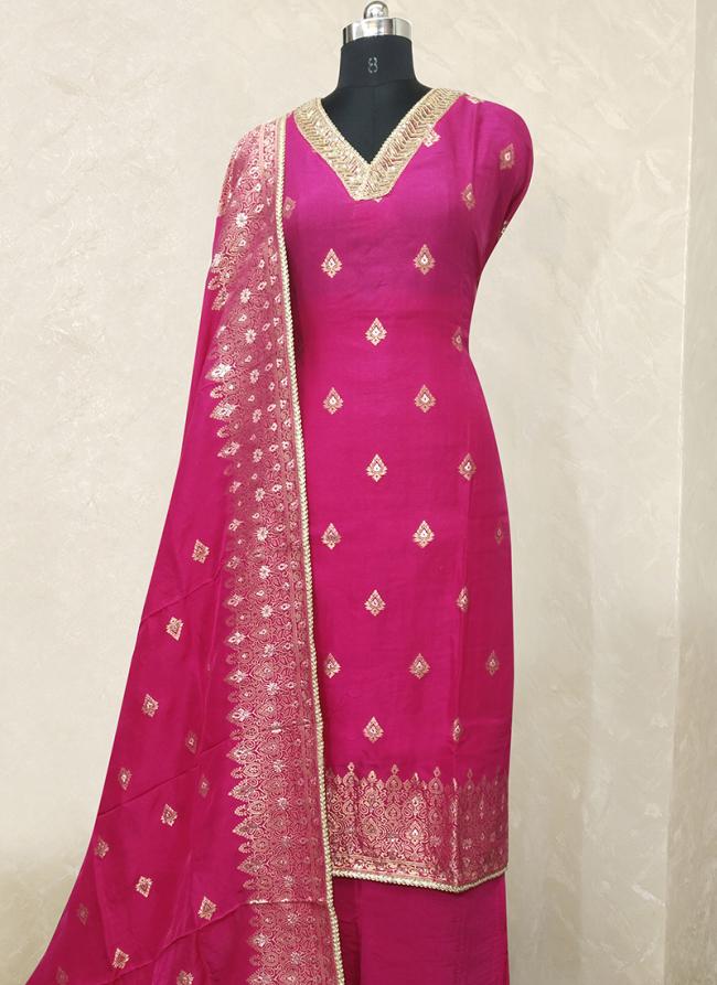 Rani Dola Silk Festival Wear Embroidery Work Dress Material