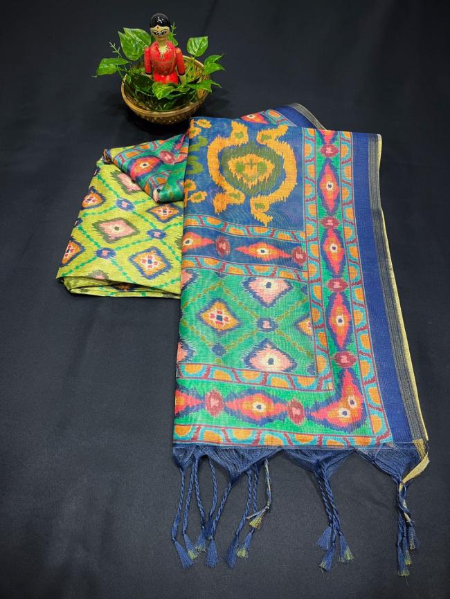 Teal Malmal Cotton Casual Wear Digital Printed Saree