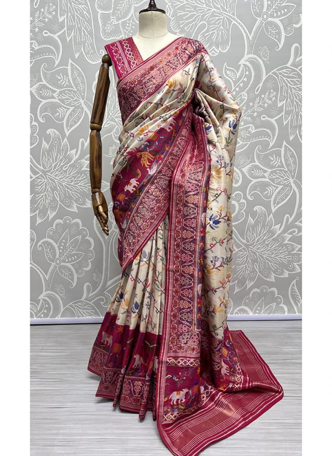 Rani Meena Silk Wedding Wear Thread Work Saree