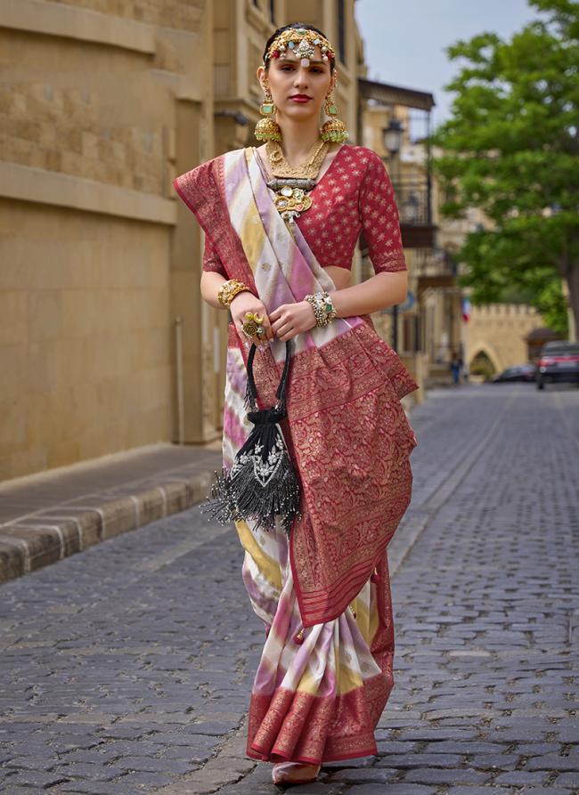 Red Silk Festival Wear Weaving Saree