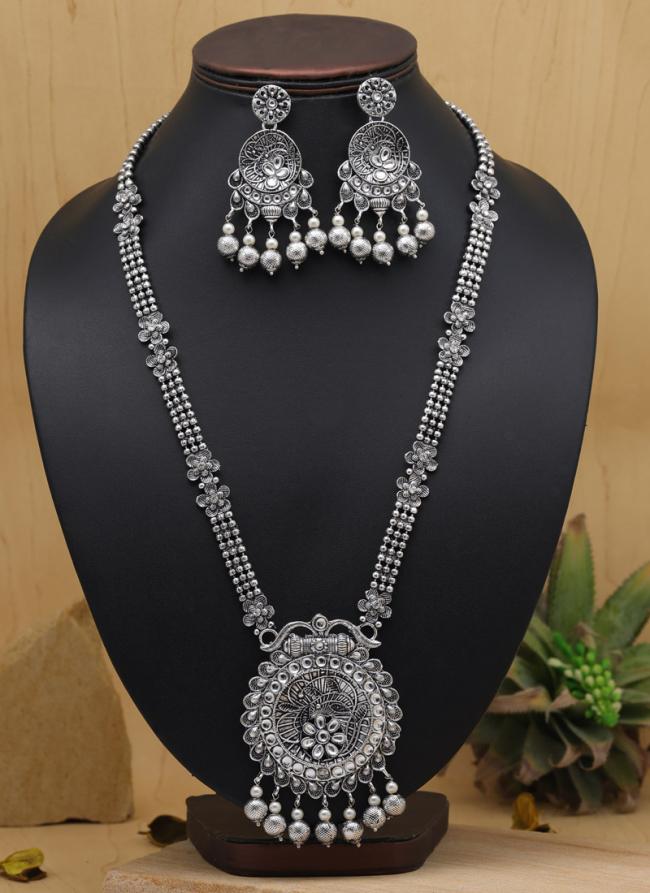   Party Wear  Silver Oxidised Necklace Set