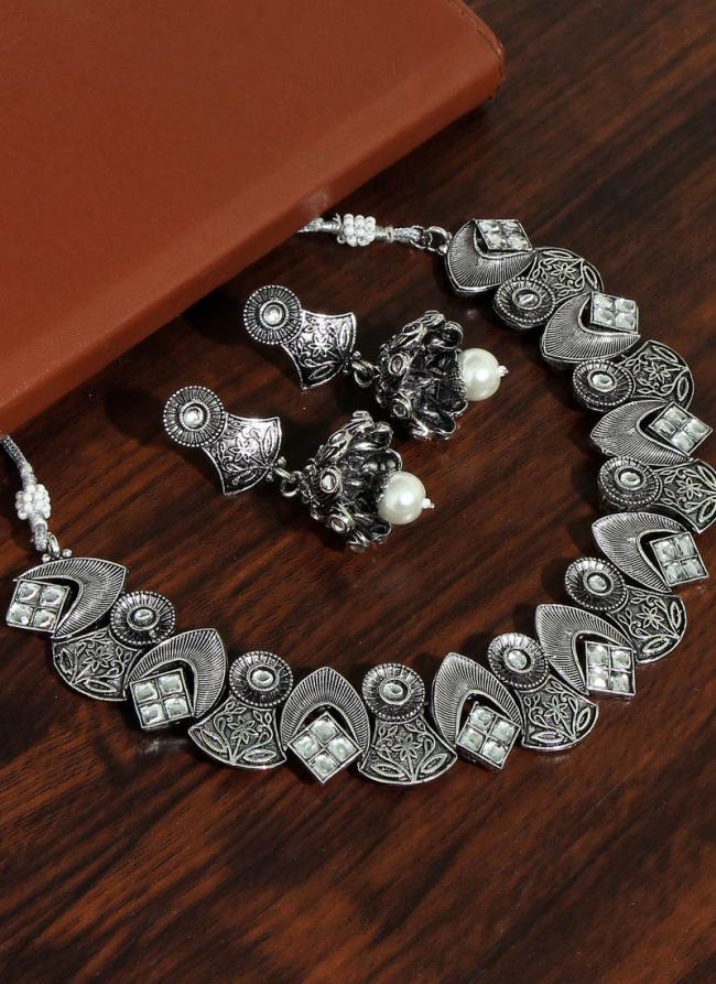   Party Wear  Latest Silver Oxidized Necklace Set