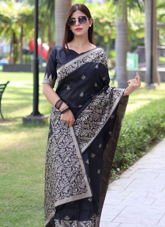 Banglori Silk Black Festival Wear Weaving Saree