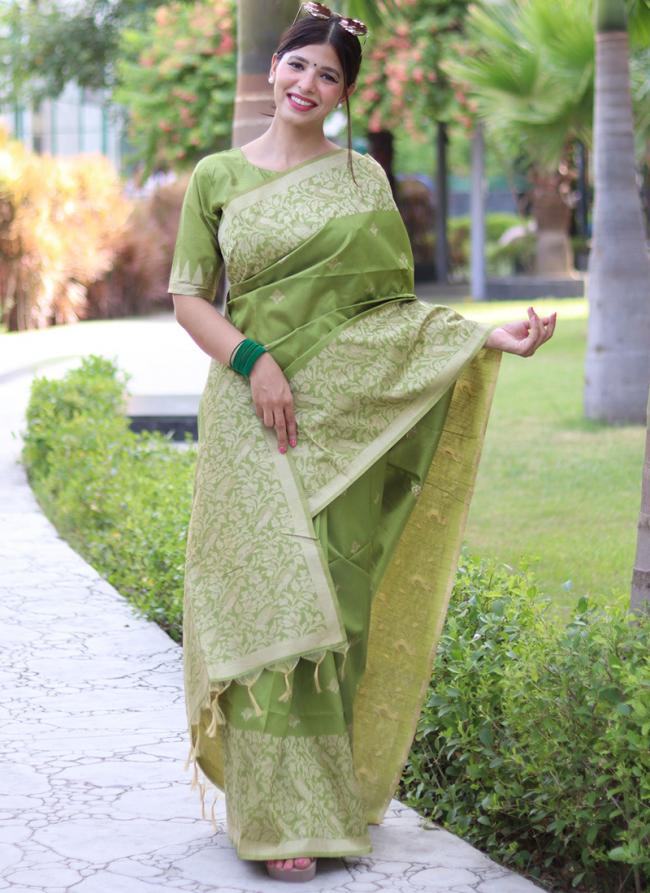 Banglori Silk Light Green Festival Wear Weaving Saree