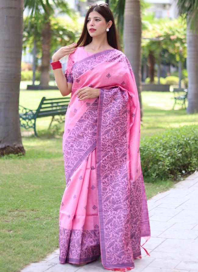 Banglori Silk Pink Festival Wear Weaving Saree