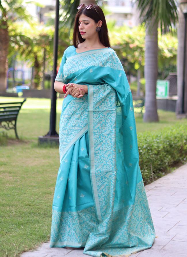 Banglori Silk Sky Blue Festival Wear Weaving Saree