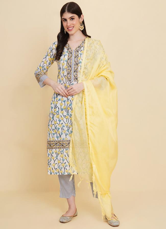 Cotton Multi Colour Summer Wear Block Printed Readymade Salwar Suit